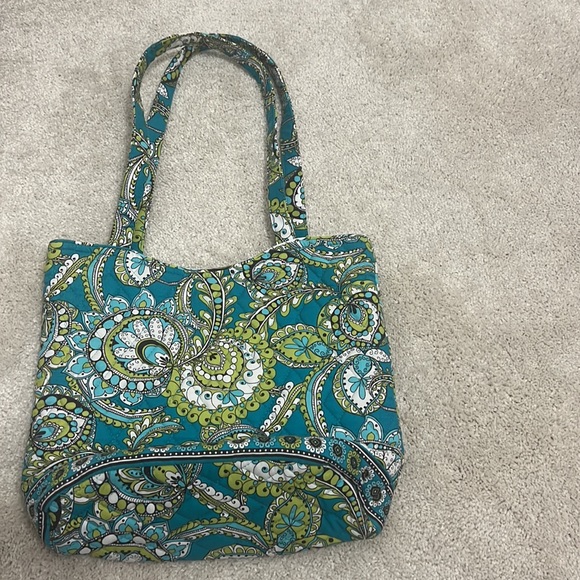Vera Bradley Teal and Green Paisley Shoulder Bag - Picture 3 of 4